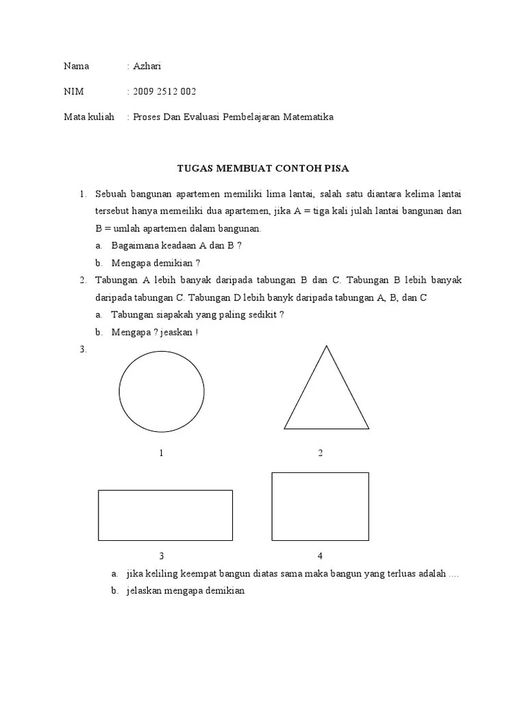 Kumpulan Soal Pisa Matematika Dan Jawabannya