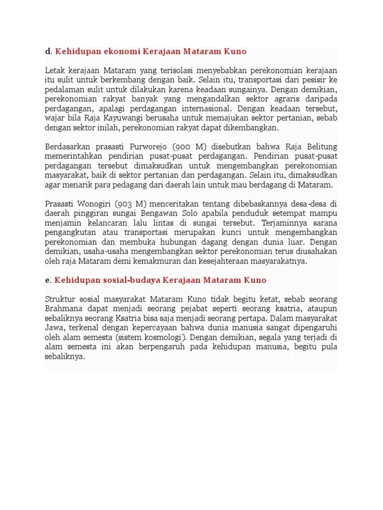 Kehidupan Eko&amp;bdya Mataram Kuno | PDF