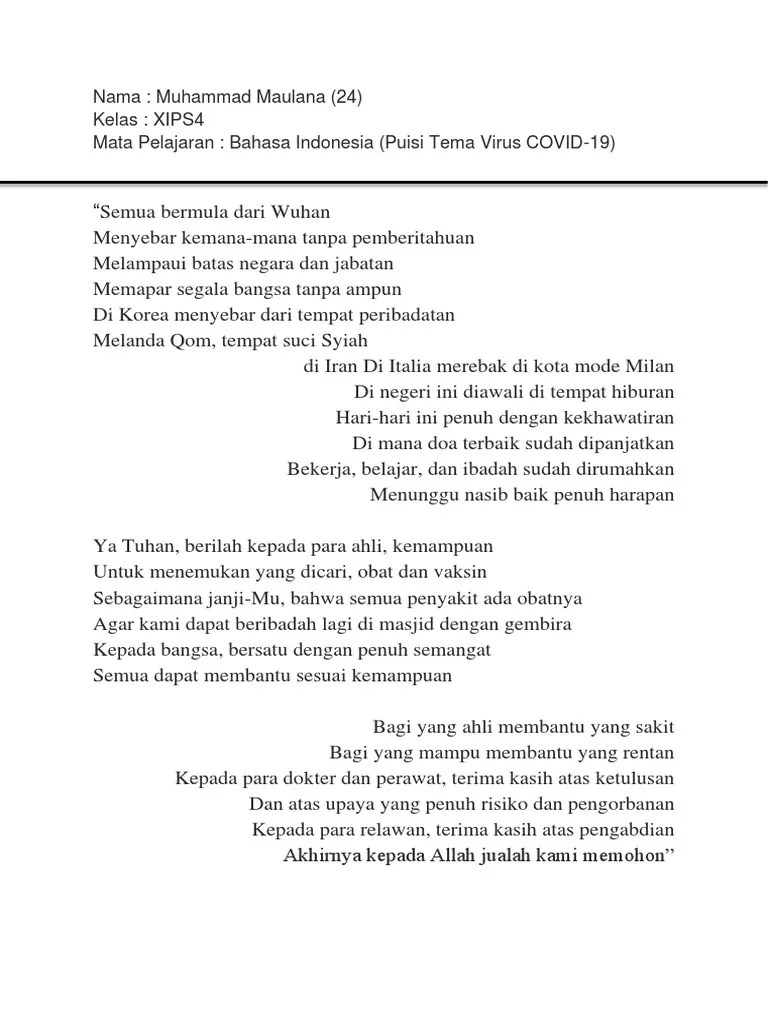 Contoh Puisi Bahasa Indonesia | PDF