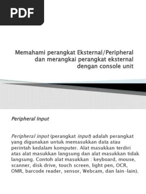 Sistem Komputer - 3.8 Memahami Perangkat Eksternal | PDF