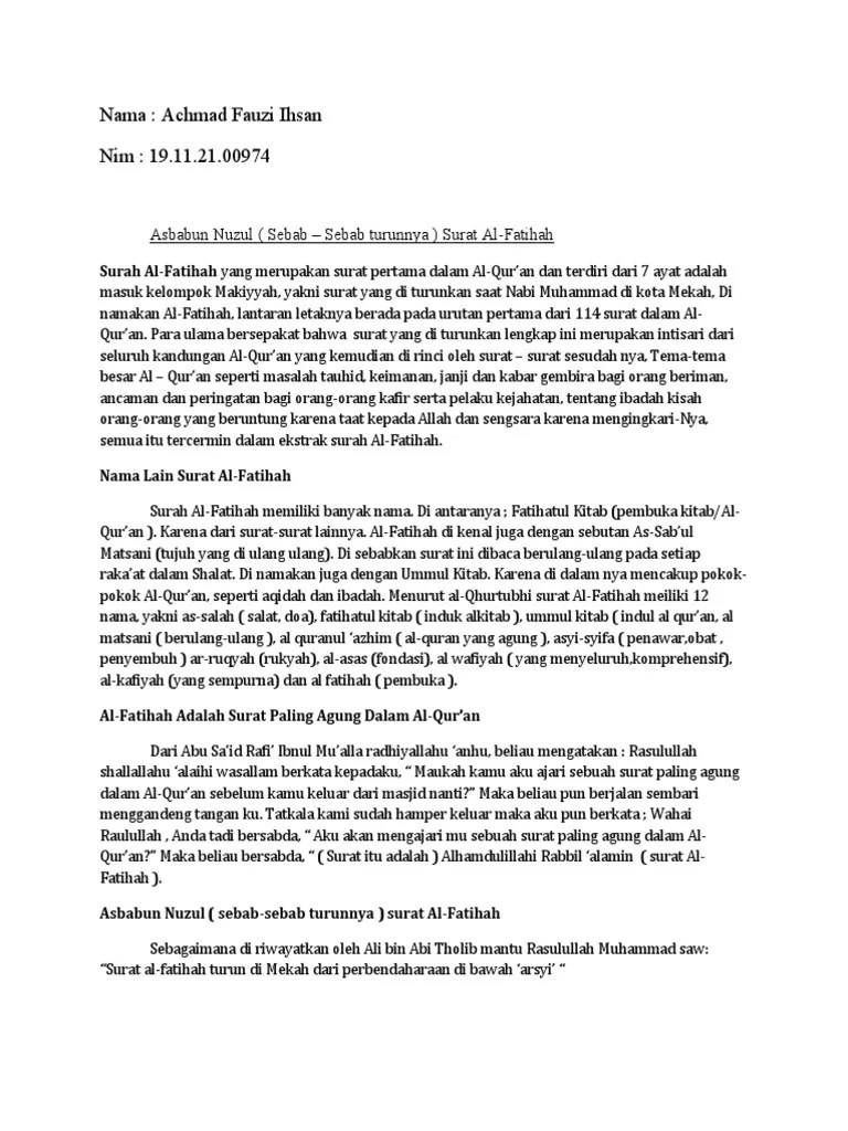 ASBABUN NUZUL Achmad Fauzi | PDF