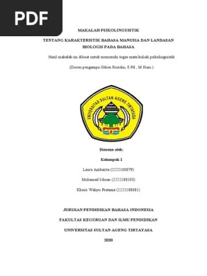 Makalah Psikolinguistik | PDF