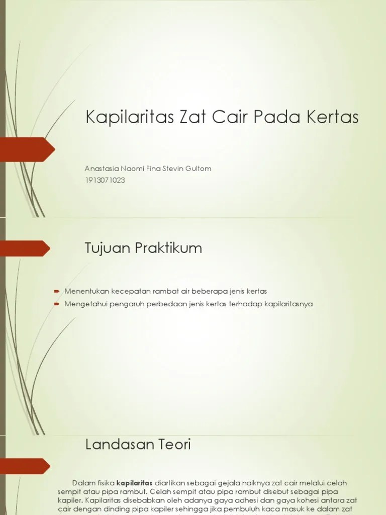 Kapilaritas Zat Cair Pada Kertas | PDF