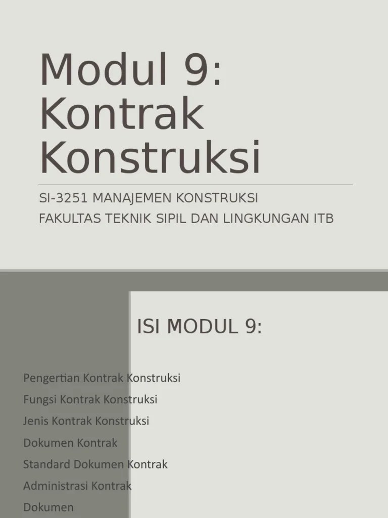 Modul 9 Kontrak Konstruksi | PDF