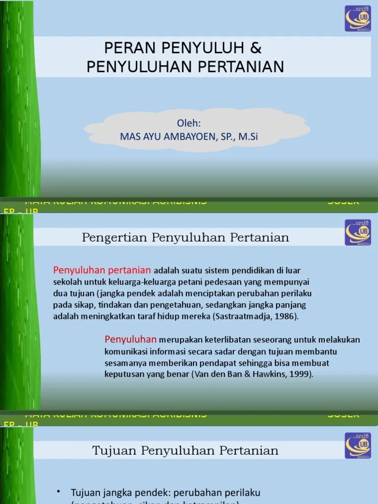 Peran Penyuluh Pertanian | PDF