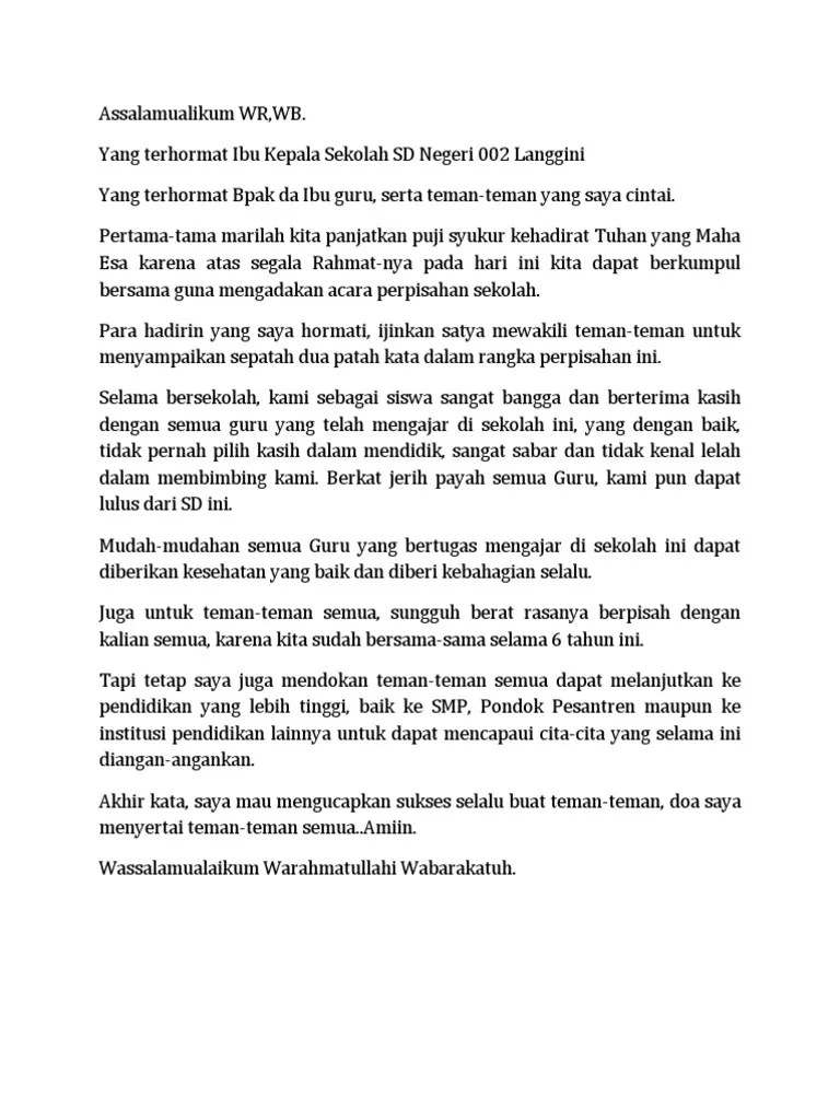 Contoh Pidato Perpisahan Pondok Pesantren - Kumpulan Contoh Terbaru