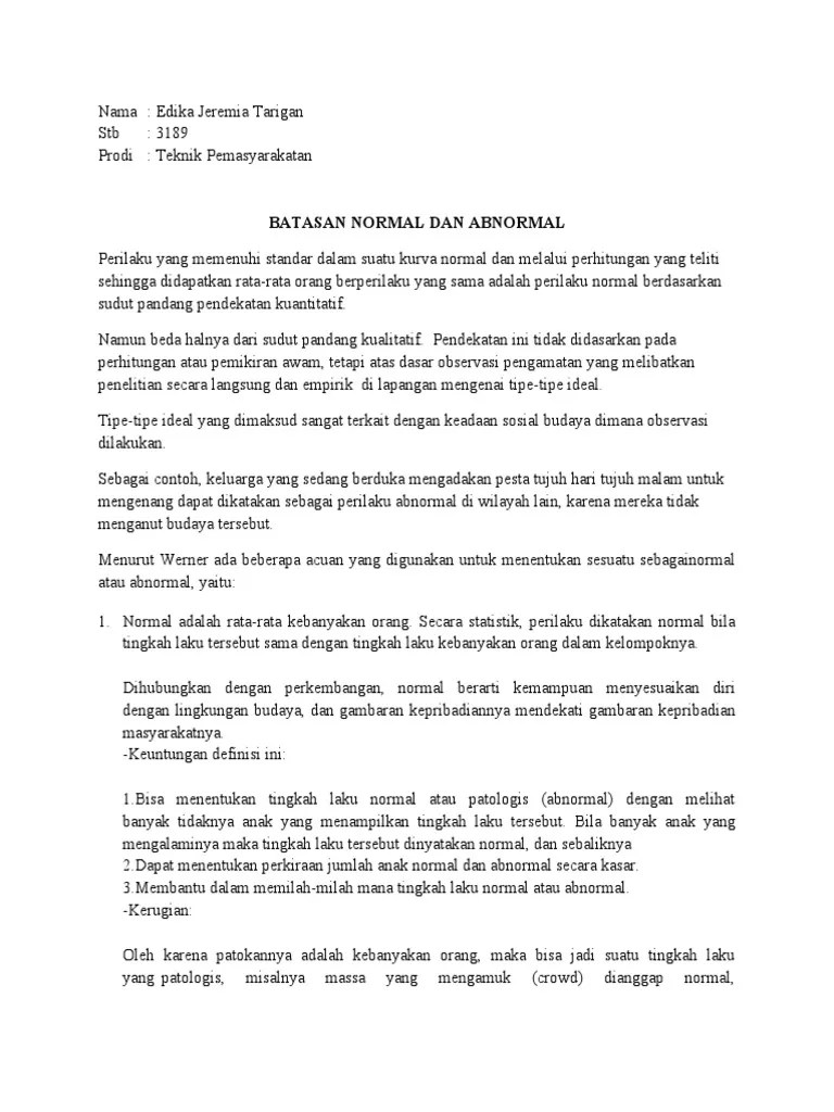 Normal Dan Abnormal | PDF