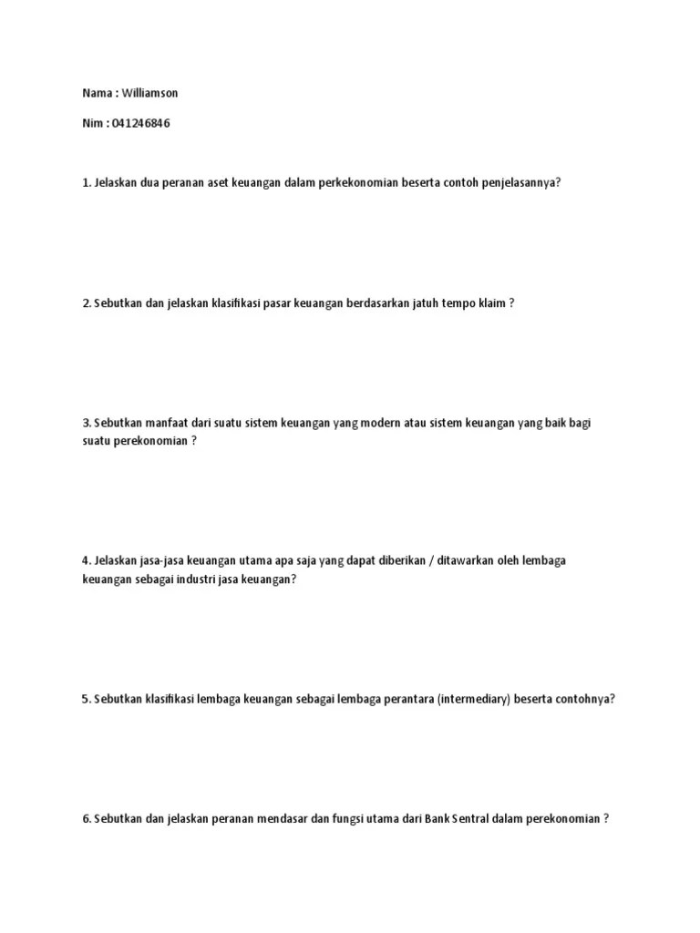 Tugas 1 Bank Dan Lembaga Non Bank | PDF
