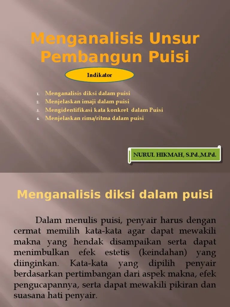 Menganalisis Unsur Pembangun Puisi | PDF