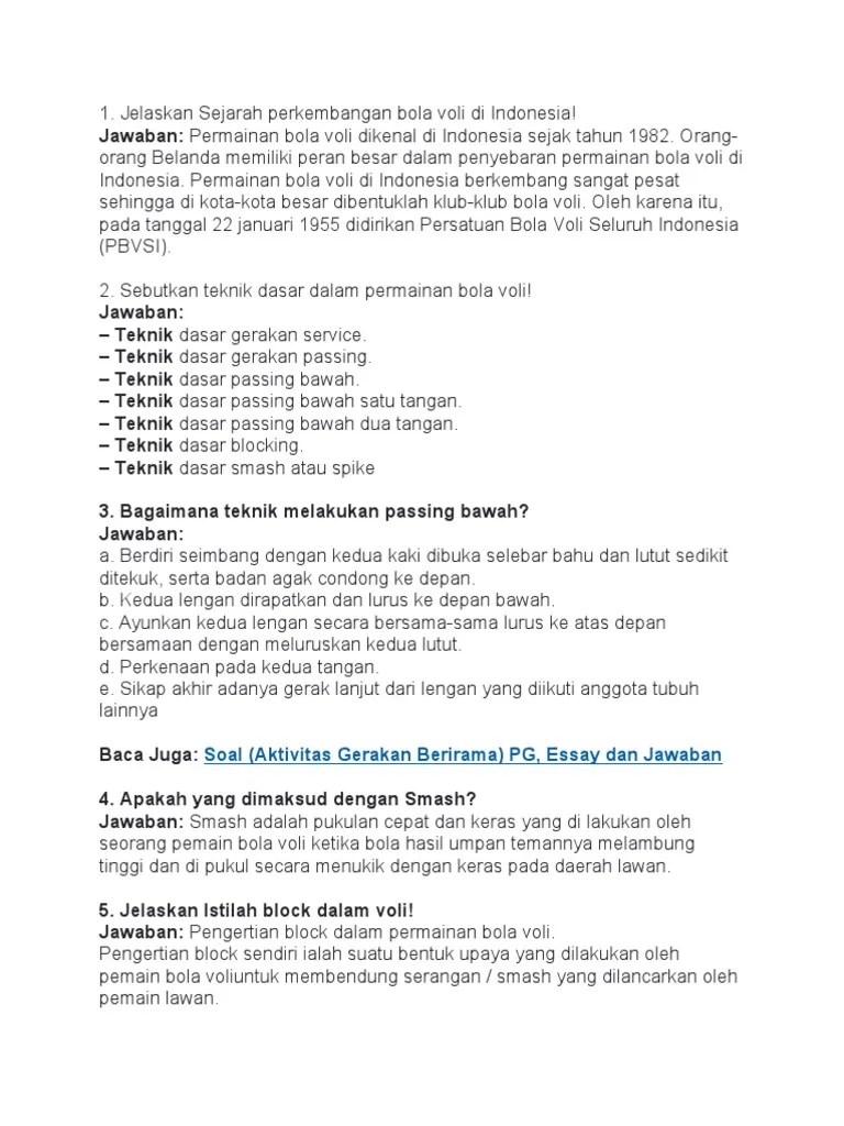 Sebutkan Teknik Dasar Passing Bawah Dalam Permainan Bola Voli