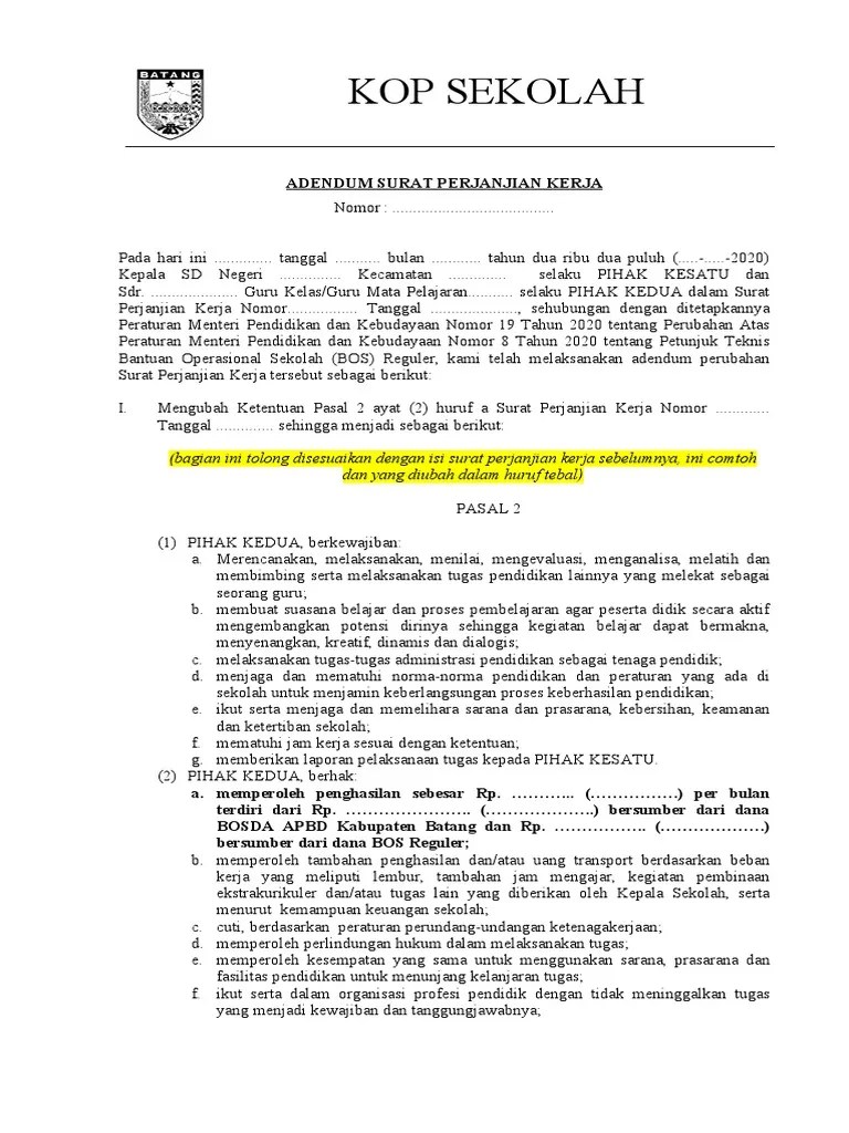 Contoh Addendum SPK | PDF