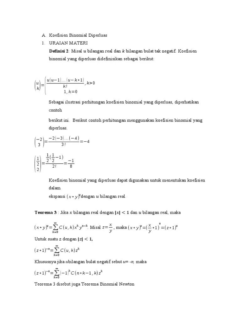 Teorema Binomial Diperluas | PDF