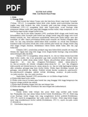 Klitik Dan Afiks | PDF