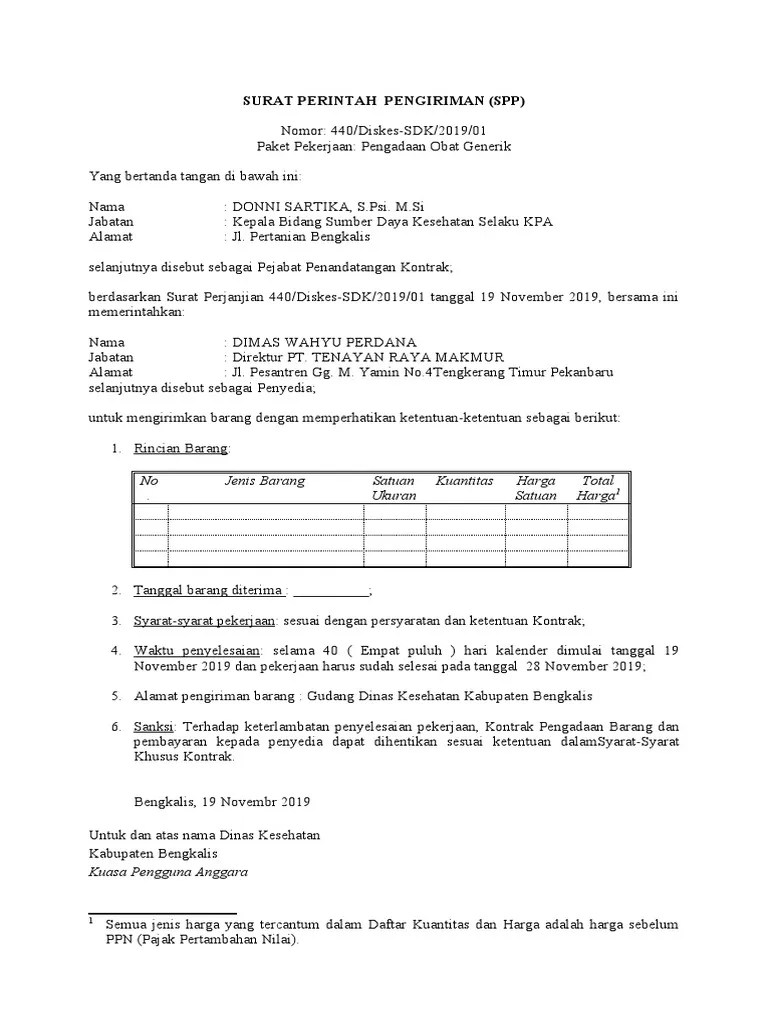 Surat Perintah Pengiriman | PDF