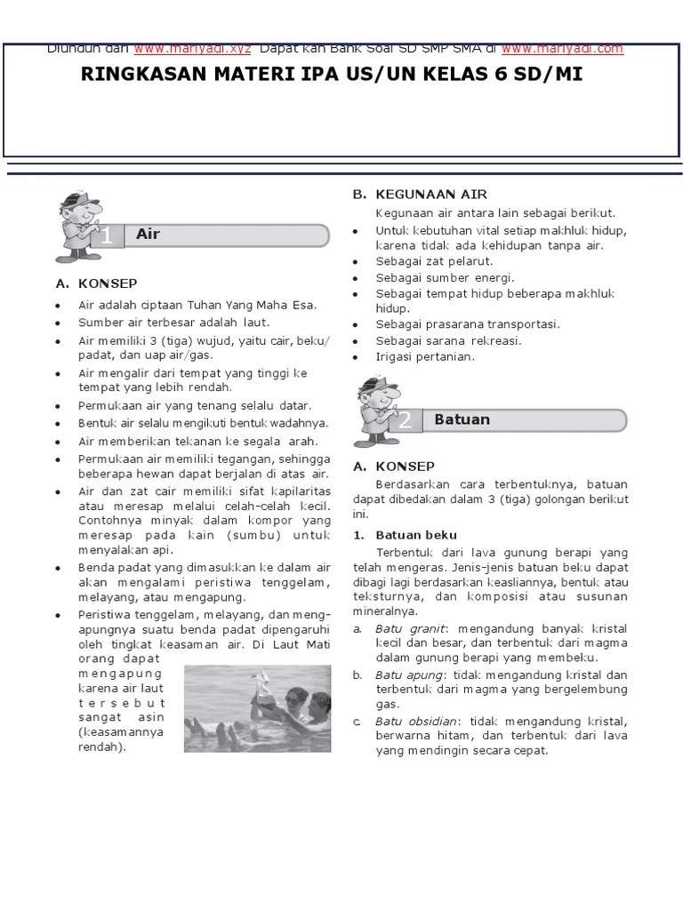 Materi IPA USBN SD WWW - Mariyadi.xyz | PDF