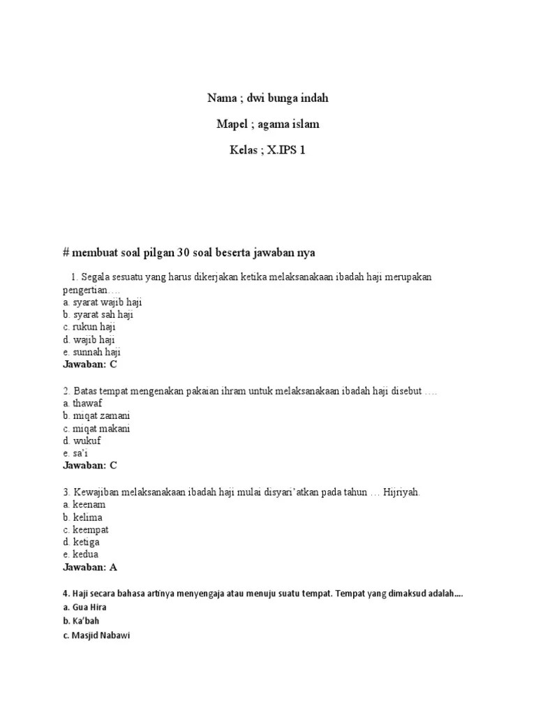 Soal Agama Islam | PDF