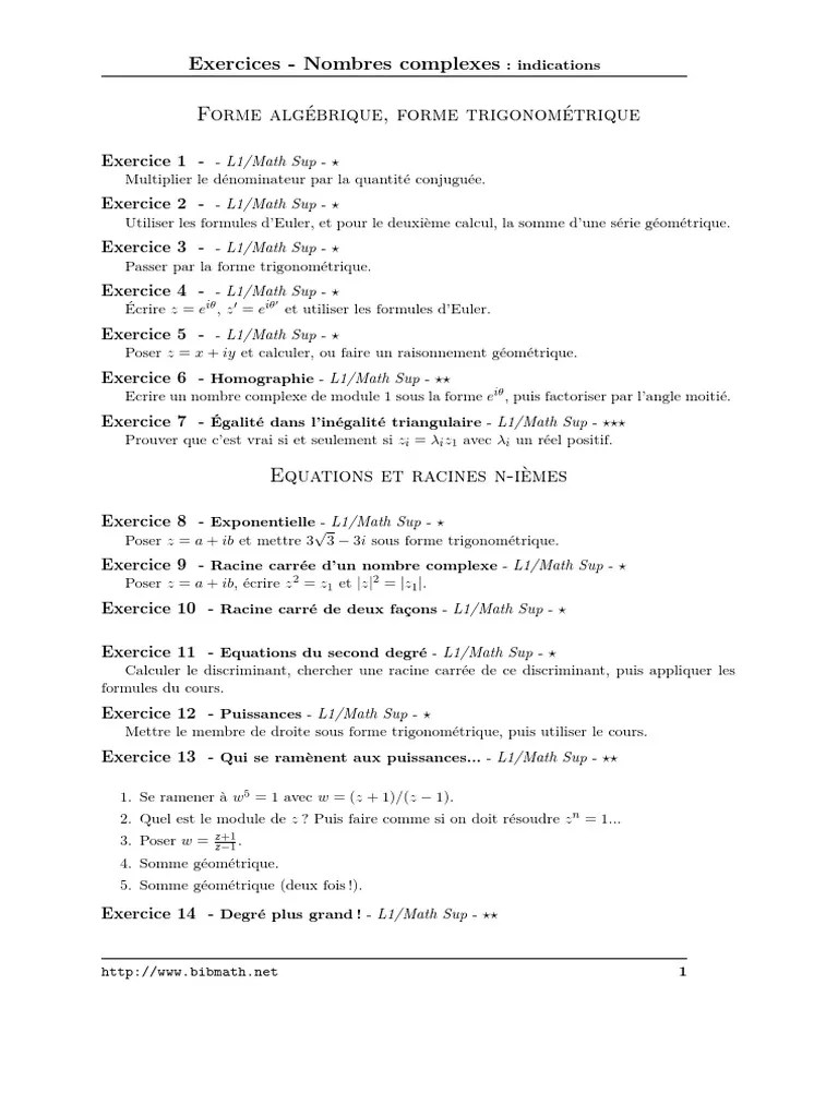 Complexeind PDF | PDF | Nombre complexe | Racine carrée
