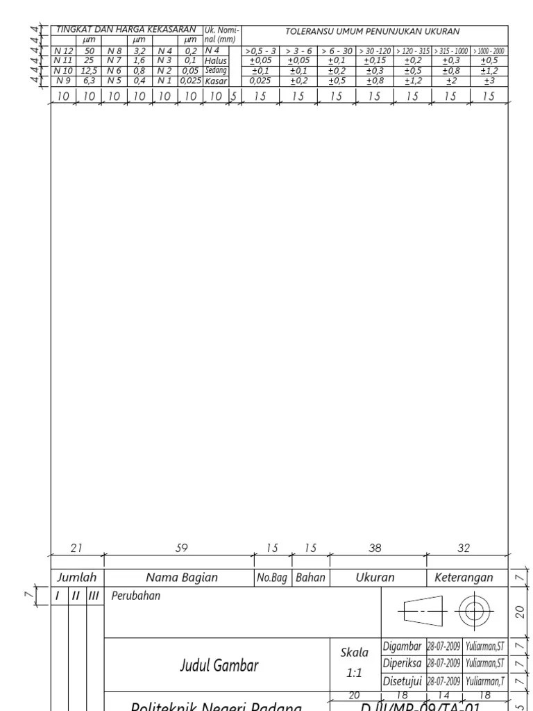 Etiket Gambar A4 Auto Cad | PDF
