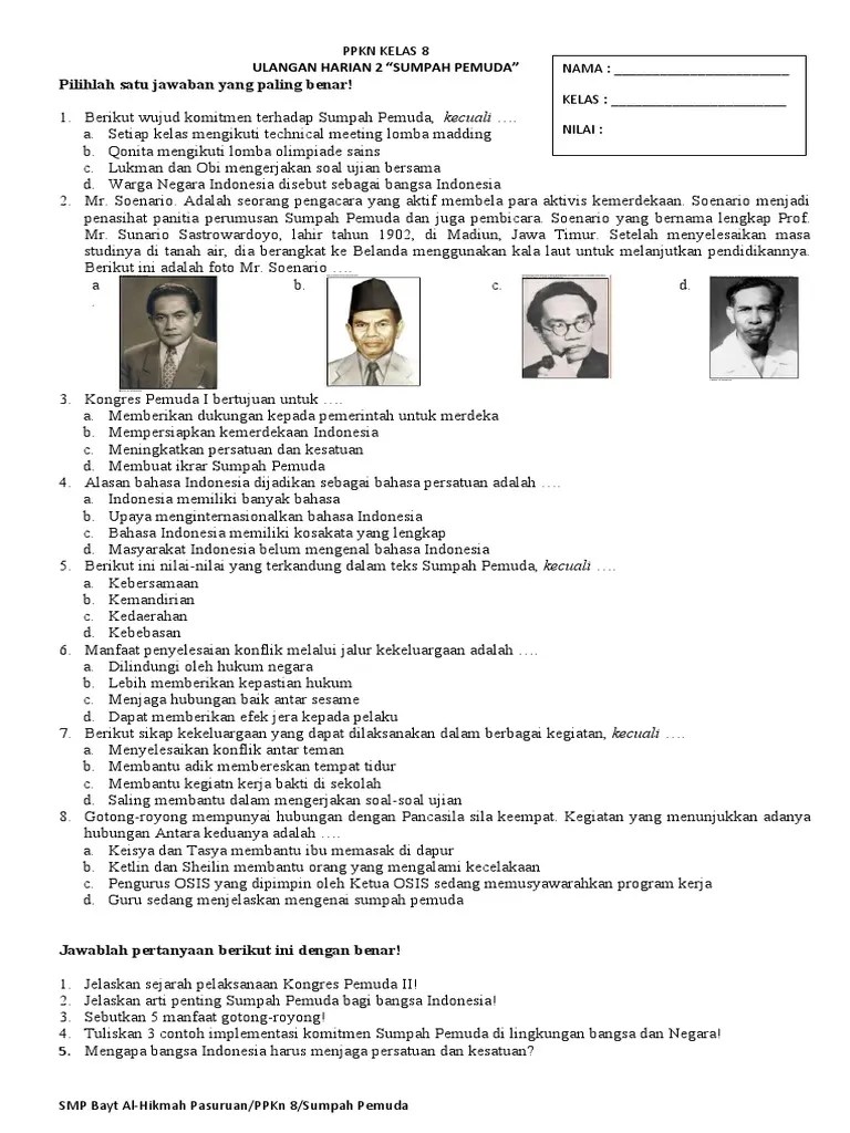 Latihan Soal Sumpah Pemuda | PDF