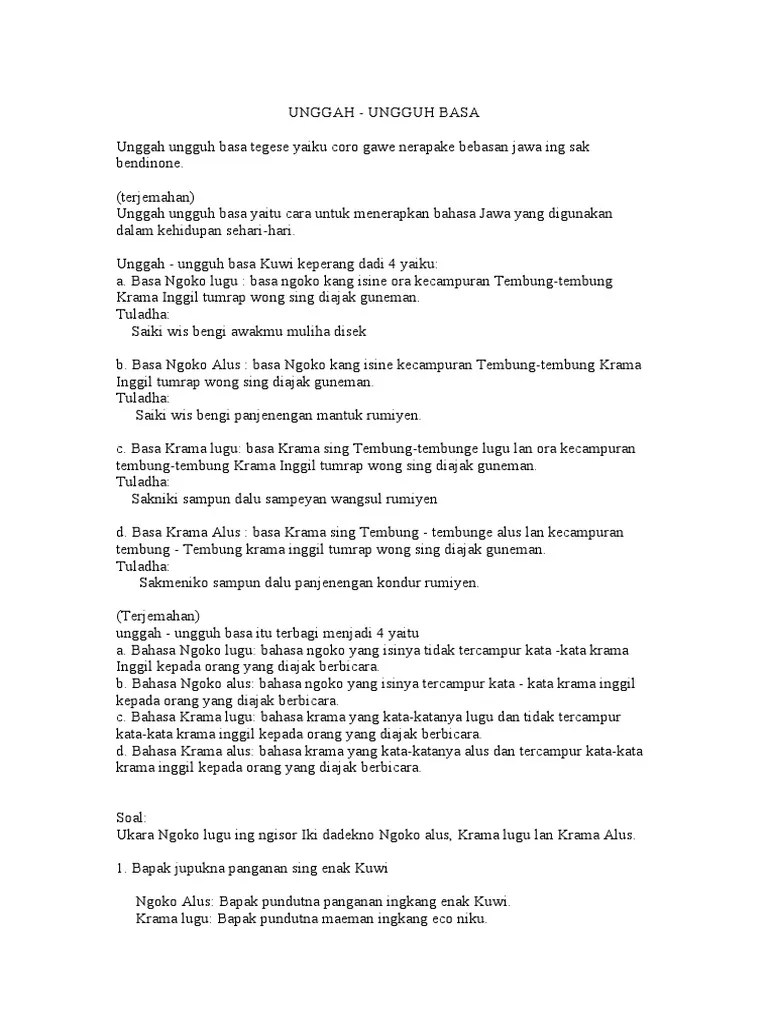 Materi Unggah Unguh Basa | PDF