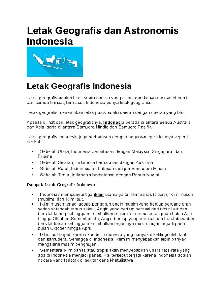 Letak Geografis Dan Astronomis Indonesia