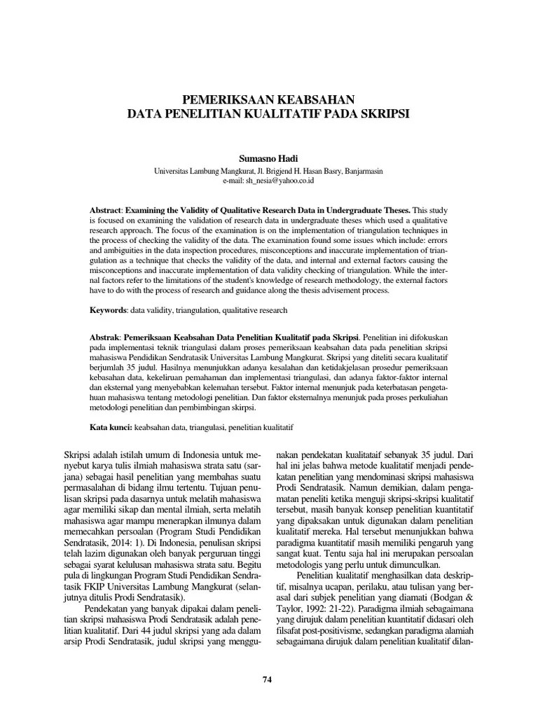 ID Pemeriksaan Keabsahan Data Penelitian Ku | PDF