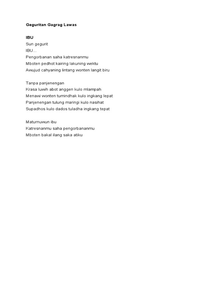 Geguritan Gagrag Lawas | PDF