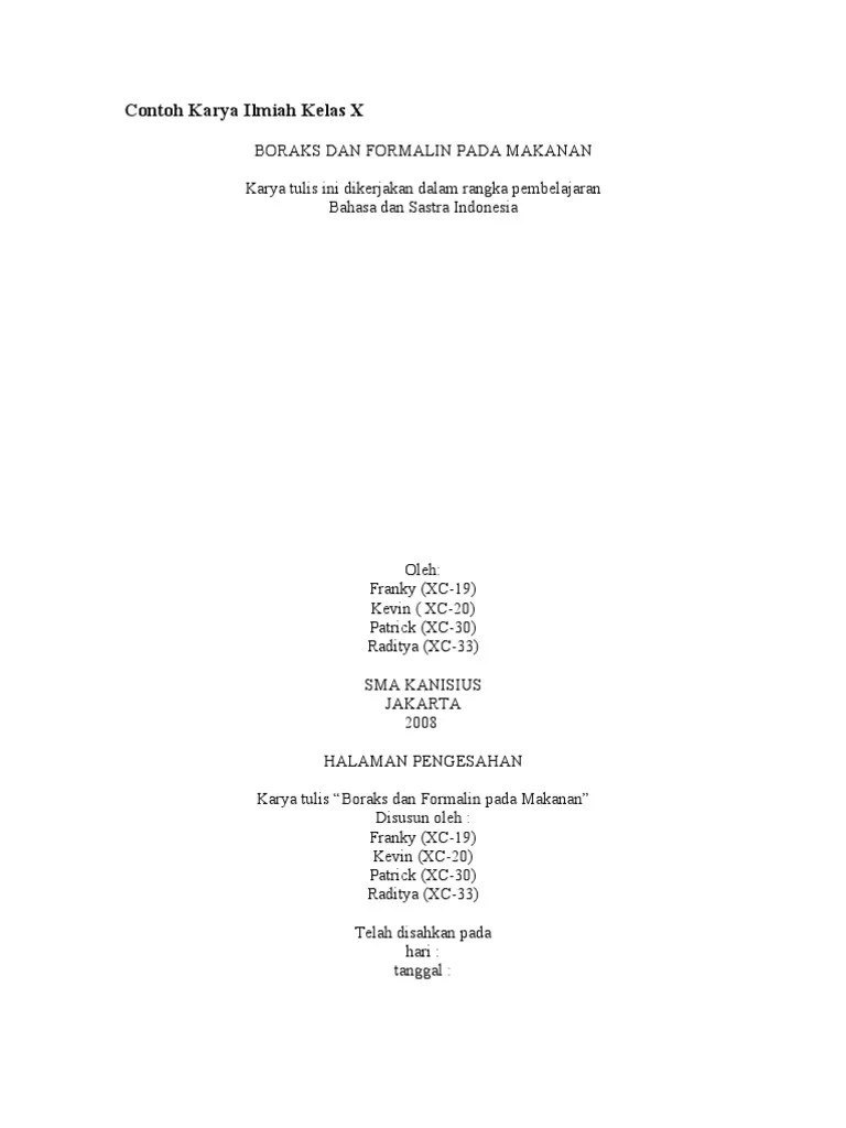 Contoh Laporan Ilmiah Biologi Kelas 10