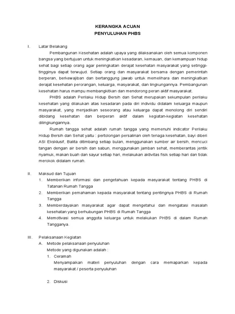 Kerangka Acuan PHBS | PDF