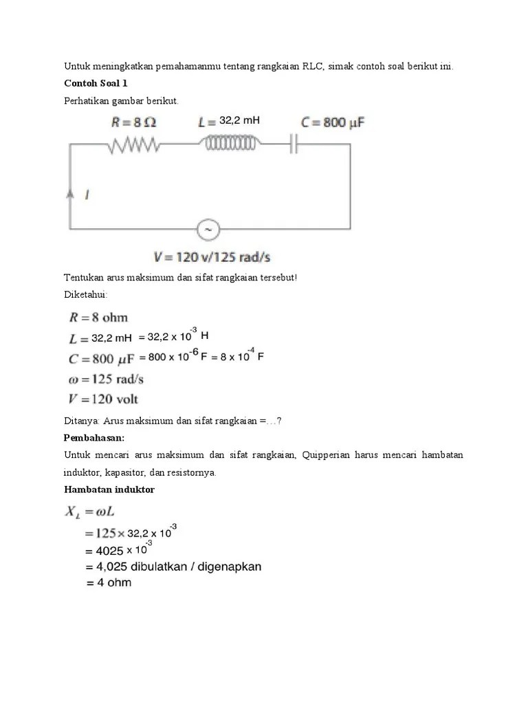 Contoh Soal RLC Seri | PDF