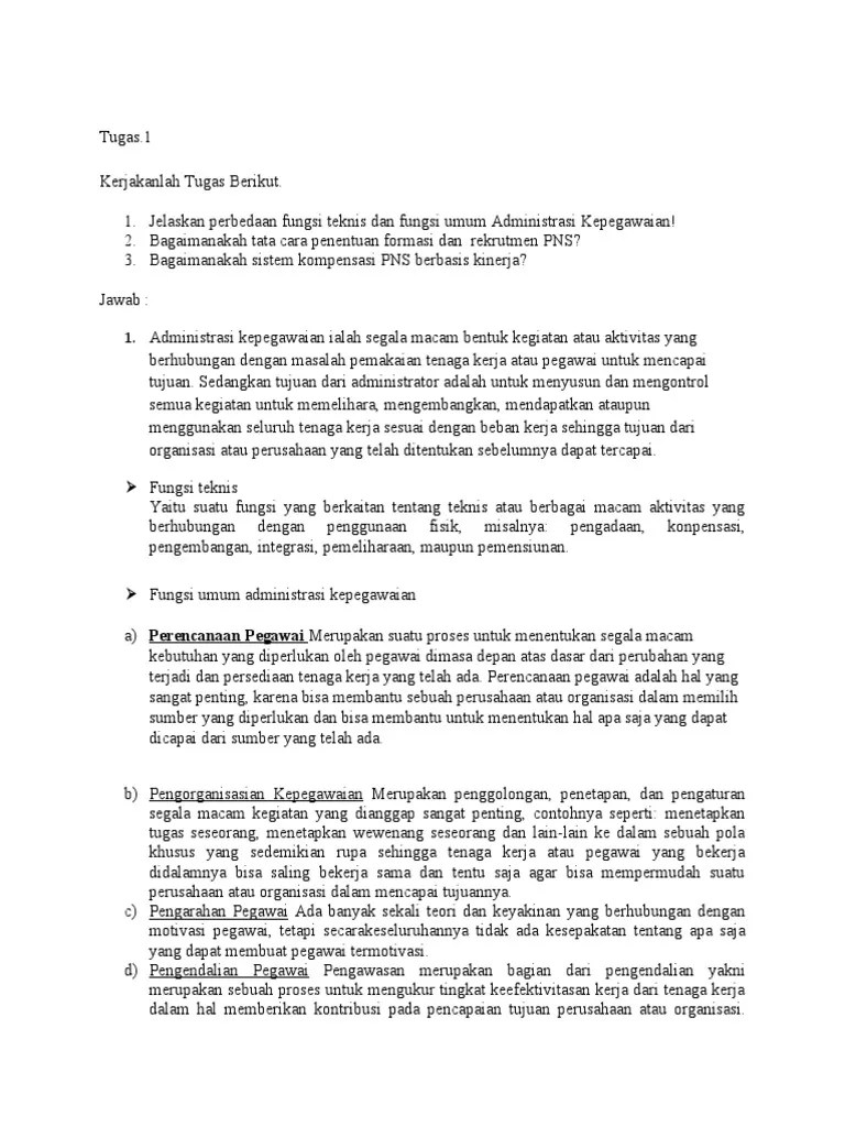 Tugas Administrasi Kepegawaian | PDF
