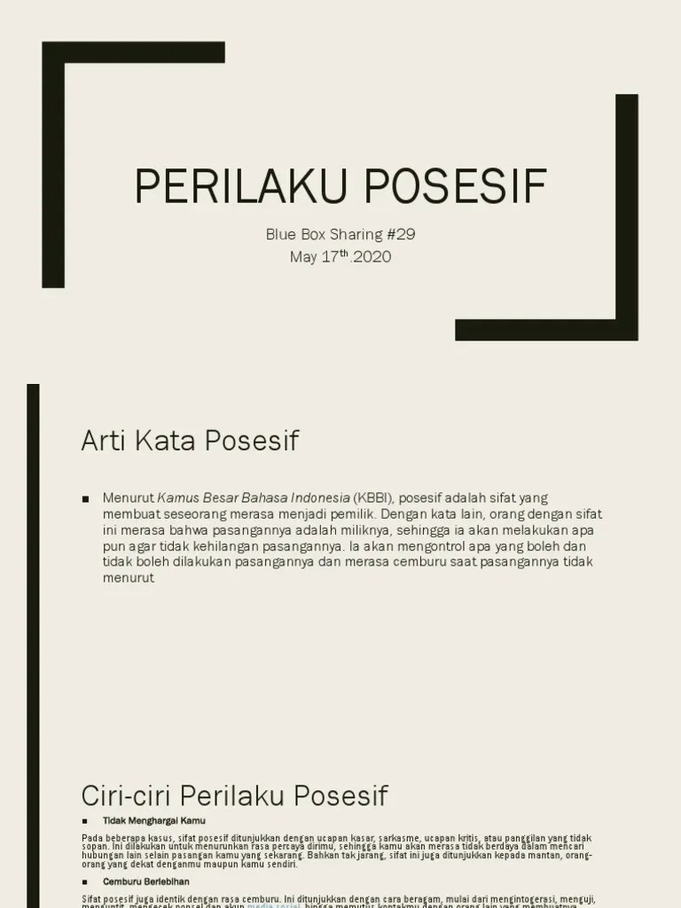 Apakah Sifat Posesif Itu Baik