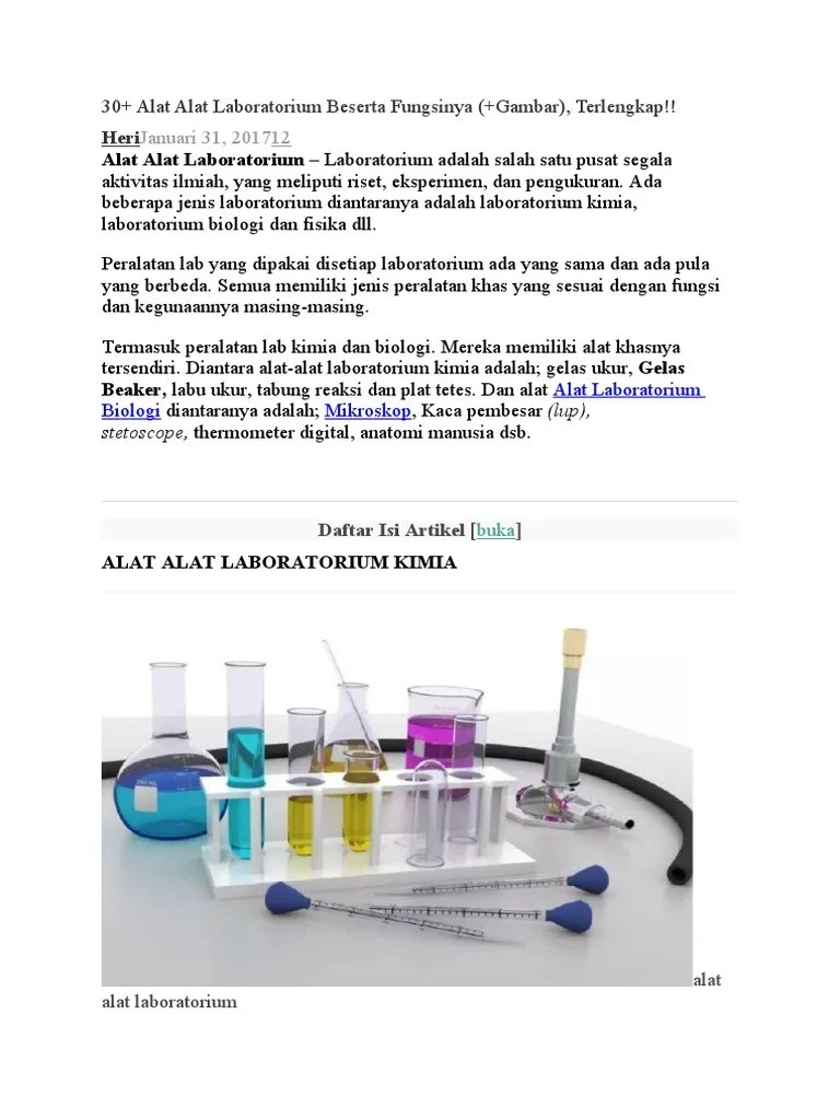 Alat Laboratorium+fungsi | PDF