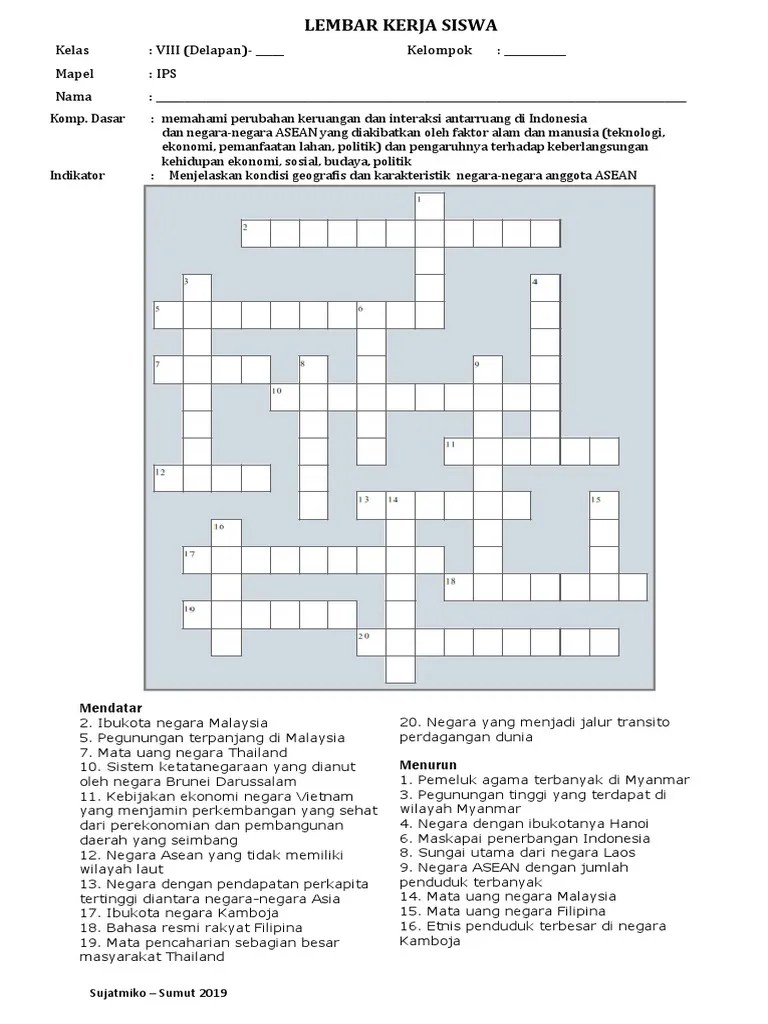 LKS 2 Ips 8 TTS Letak Dan Kondisi Negara Asean | PDF