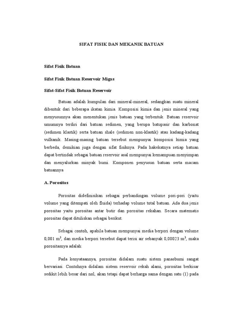 Sifat Fisik Dan Mekanik Pada Batuan | PDF