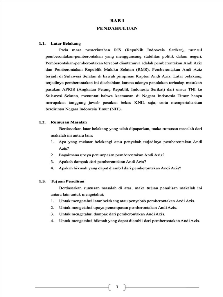 Makalah Pemberontakan Andi Azis - Compress | PDF