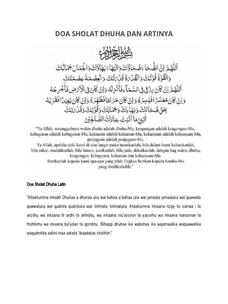Doa Sholat Dhuha Dan Artinya | PDF