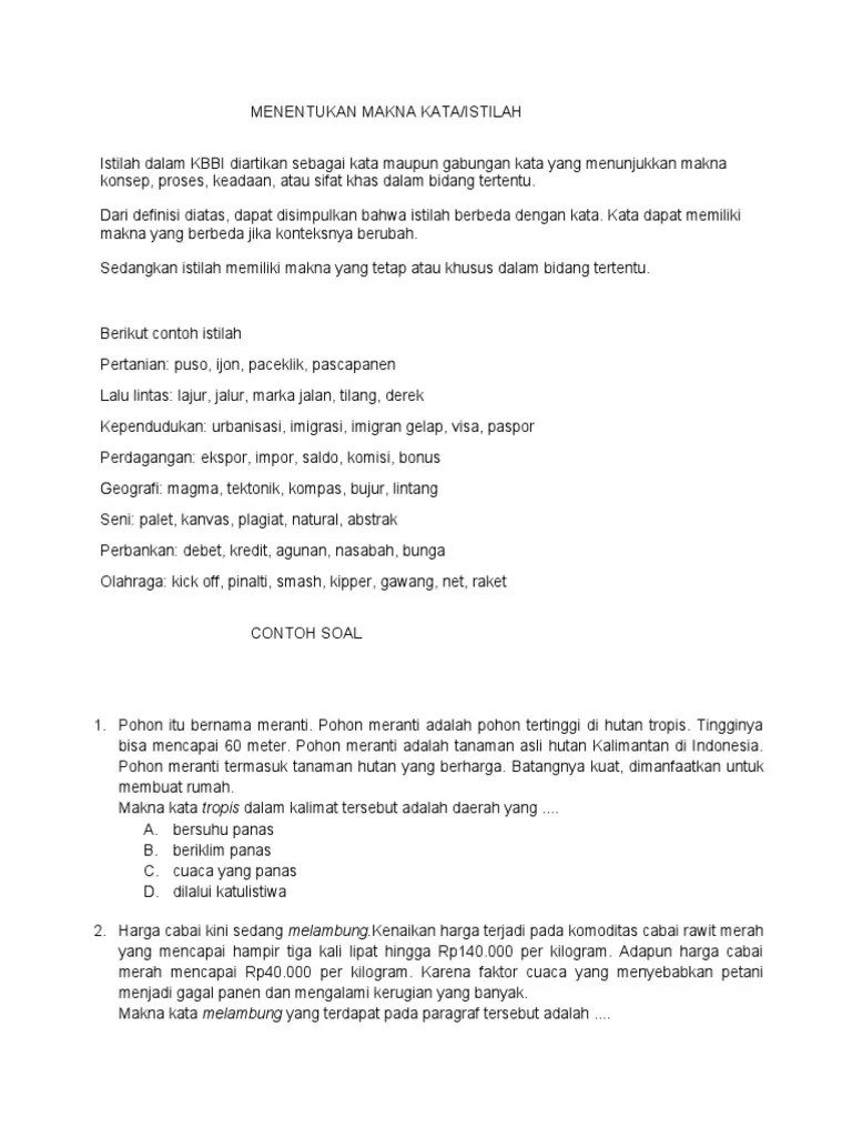 Kata Terminologi Dalam Kbbi