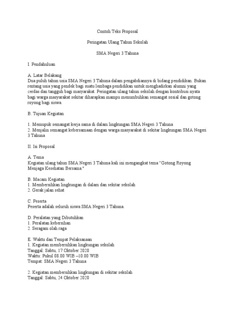 Proposal Peringatan Ulang Tahun Sekolah | PDF