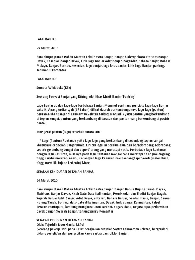 Lagu Banjar | PDF