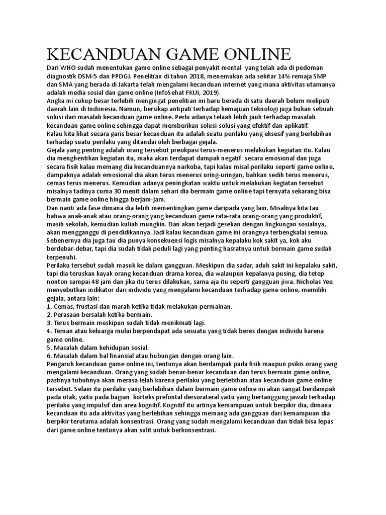 Kecanduan Game Online | PDF