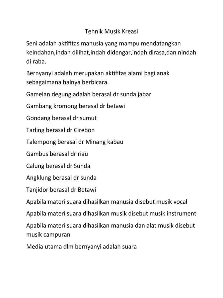 Tehnik Musik Kreasi Pertemuan 3 Klas 12 | PDF