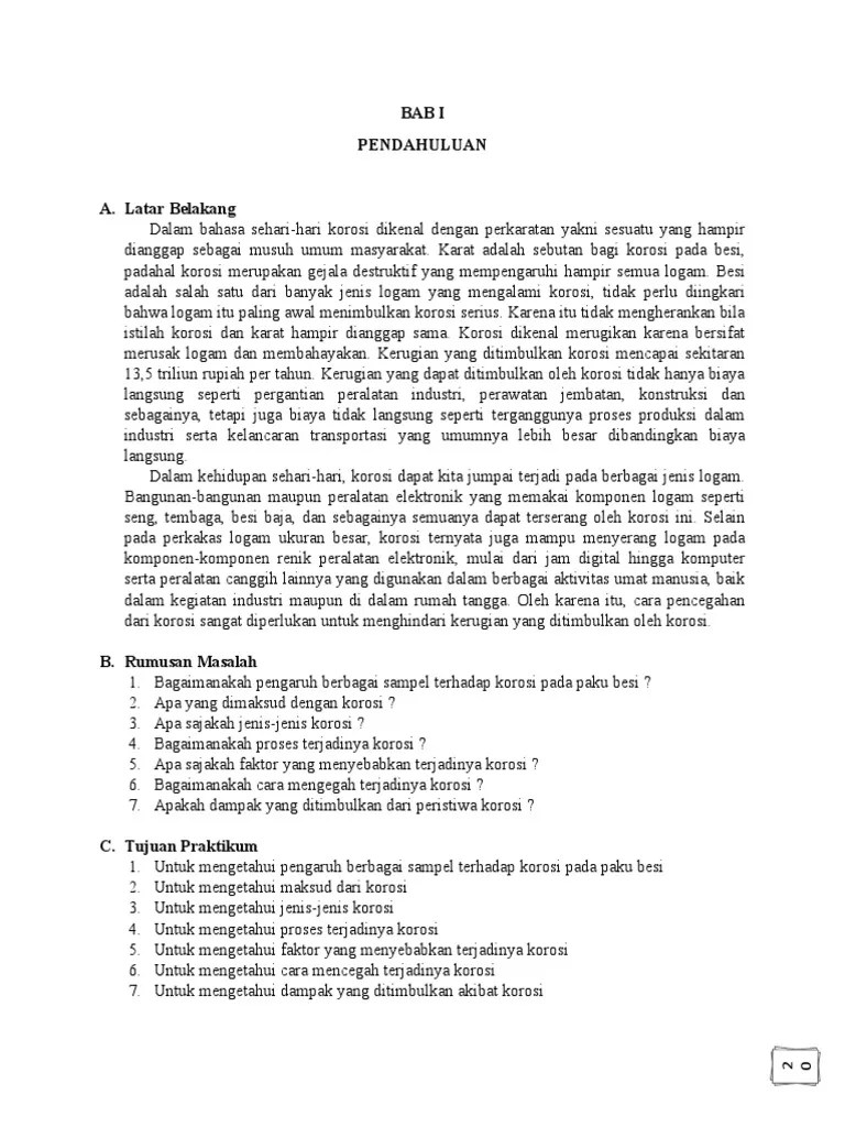 Laporan Praktikum Korosi | PDF