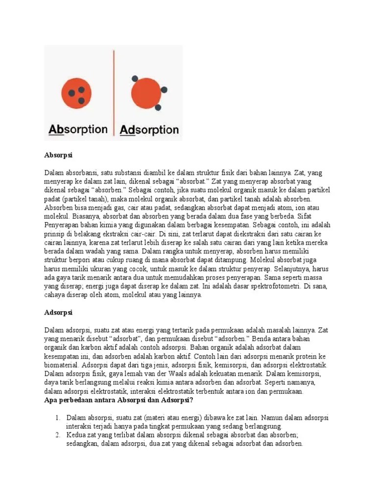 Beda Adsorpsi Dan Absorpsi | PDF