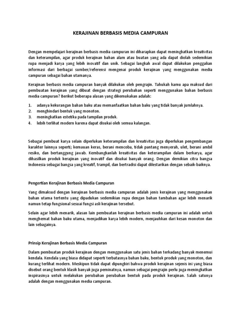 Kerajinan Berbasis Media Campuran | PDF