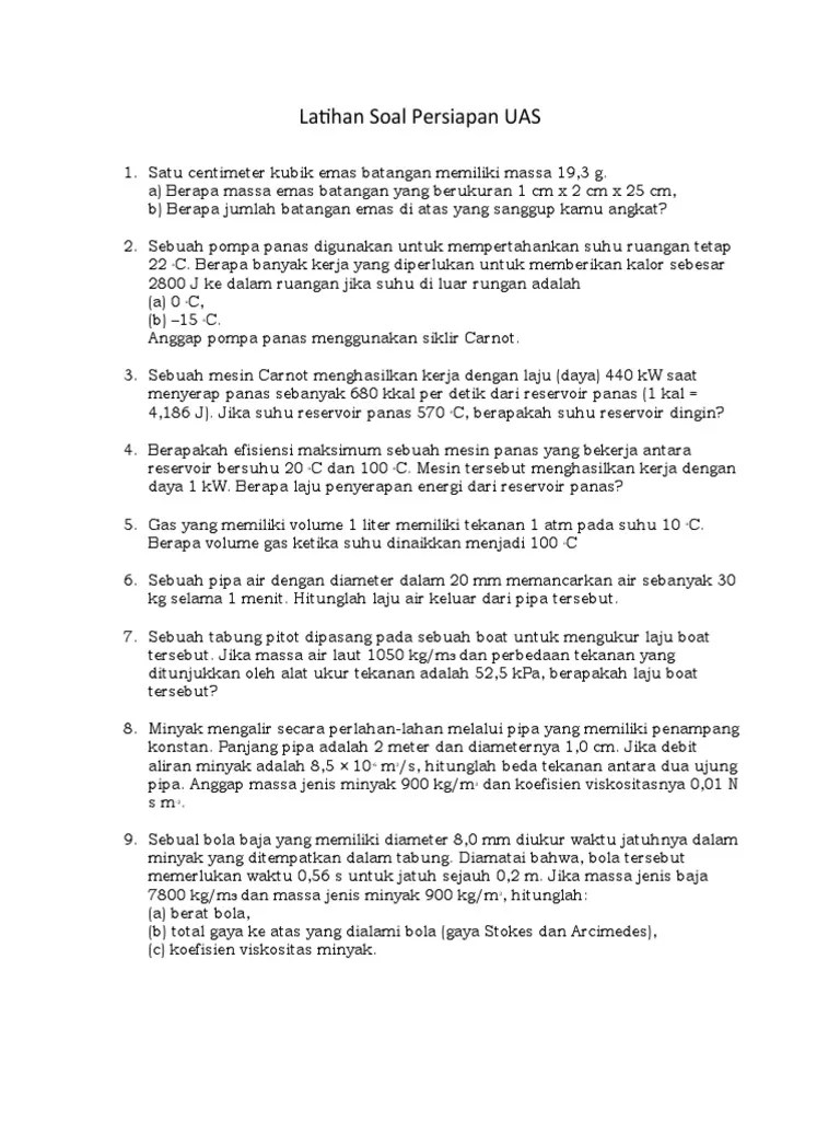 Soal Fisika Uas | PDF