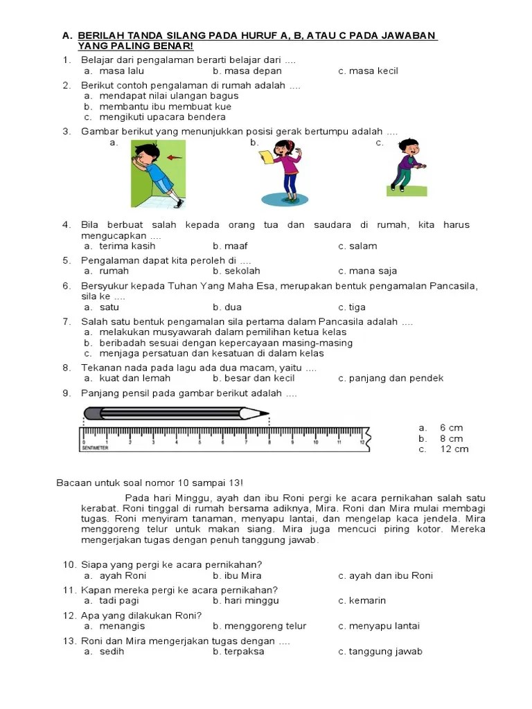 Soal Kelas 2 Tema 5 Subtema 1 | PDF