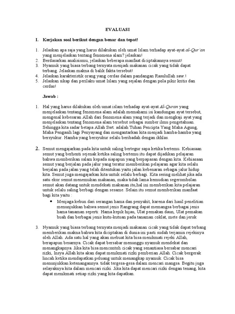 Ariya Wibawa - XIITKJ2 - 07 - Evaluasi Bab. Menghidupkan Nurani Dengan  Berpikir Kritis | PDF