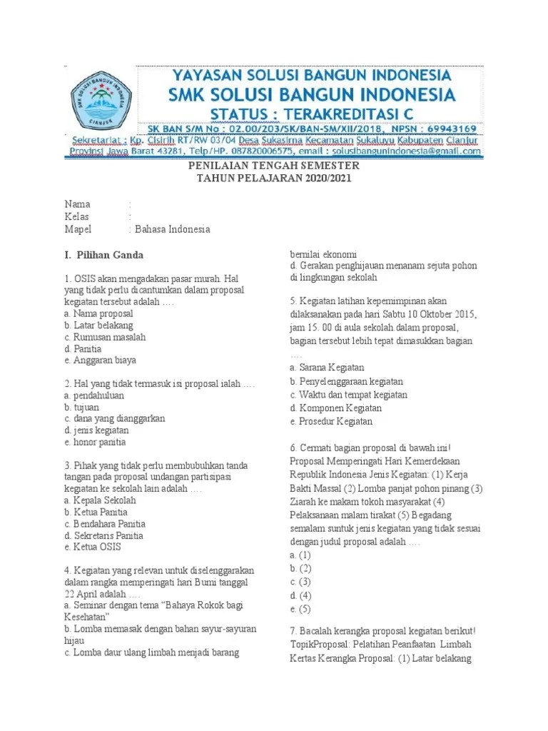 Soal Pts Kls 11 Smster 2 | PDF