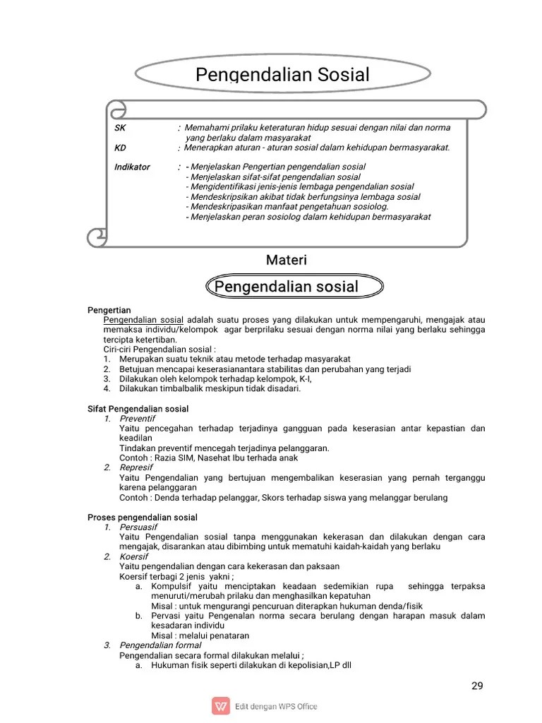 Bahan 6 Pengendalian Sosial | PDF